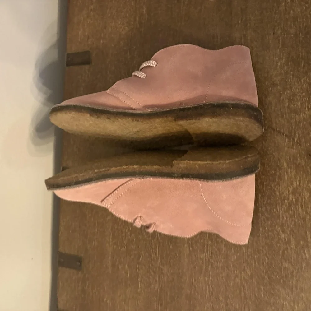 Crewcuts Boots Kids Size 3 Pink Leather Desert Chukka Ankle Made In Italy